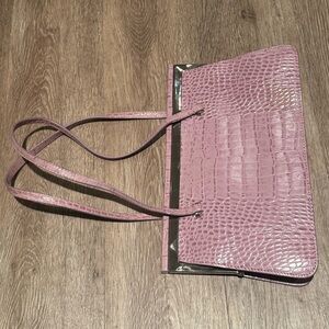 ANTONIO MELANI Lavender Croc-Embossed Tote